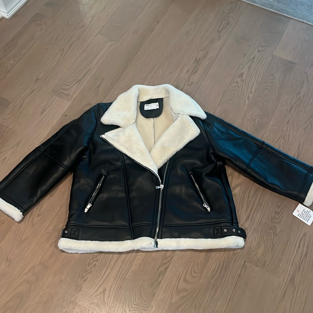 ASOS Faux leather and shearling coat